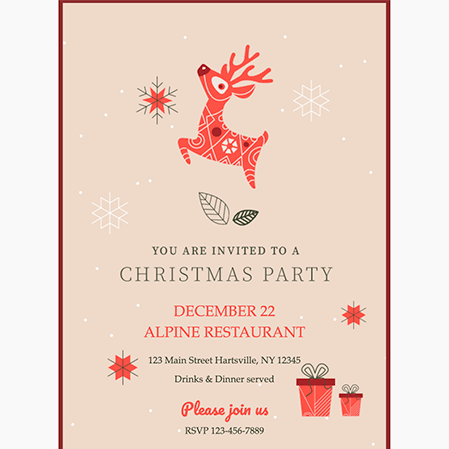 christmas party invite email template