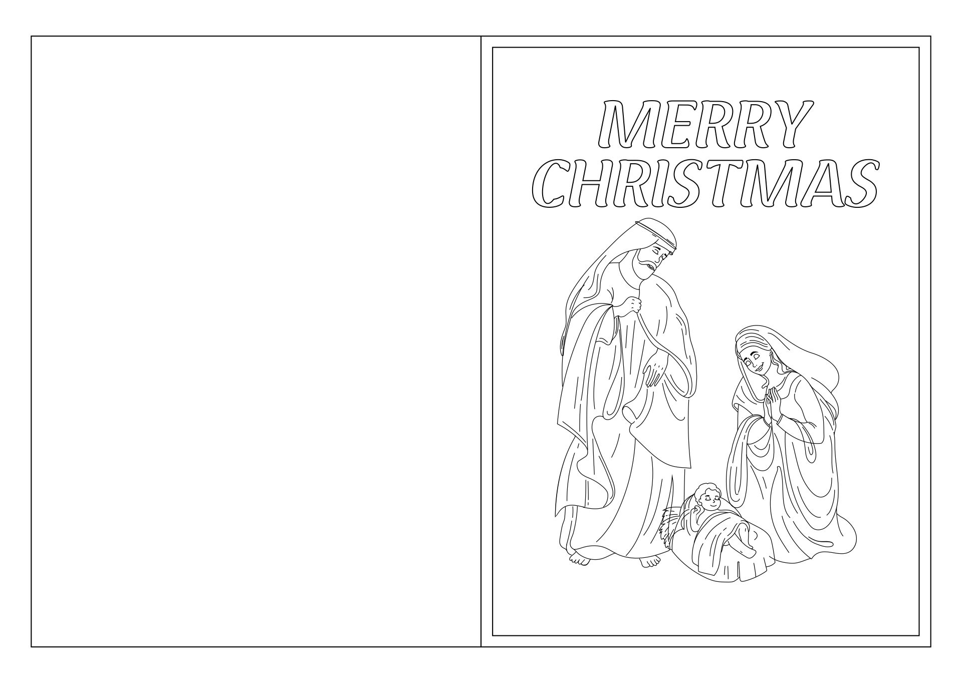 Religious Christmas Cards To Color 11 Free PDF Printables Printablee