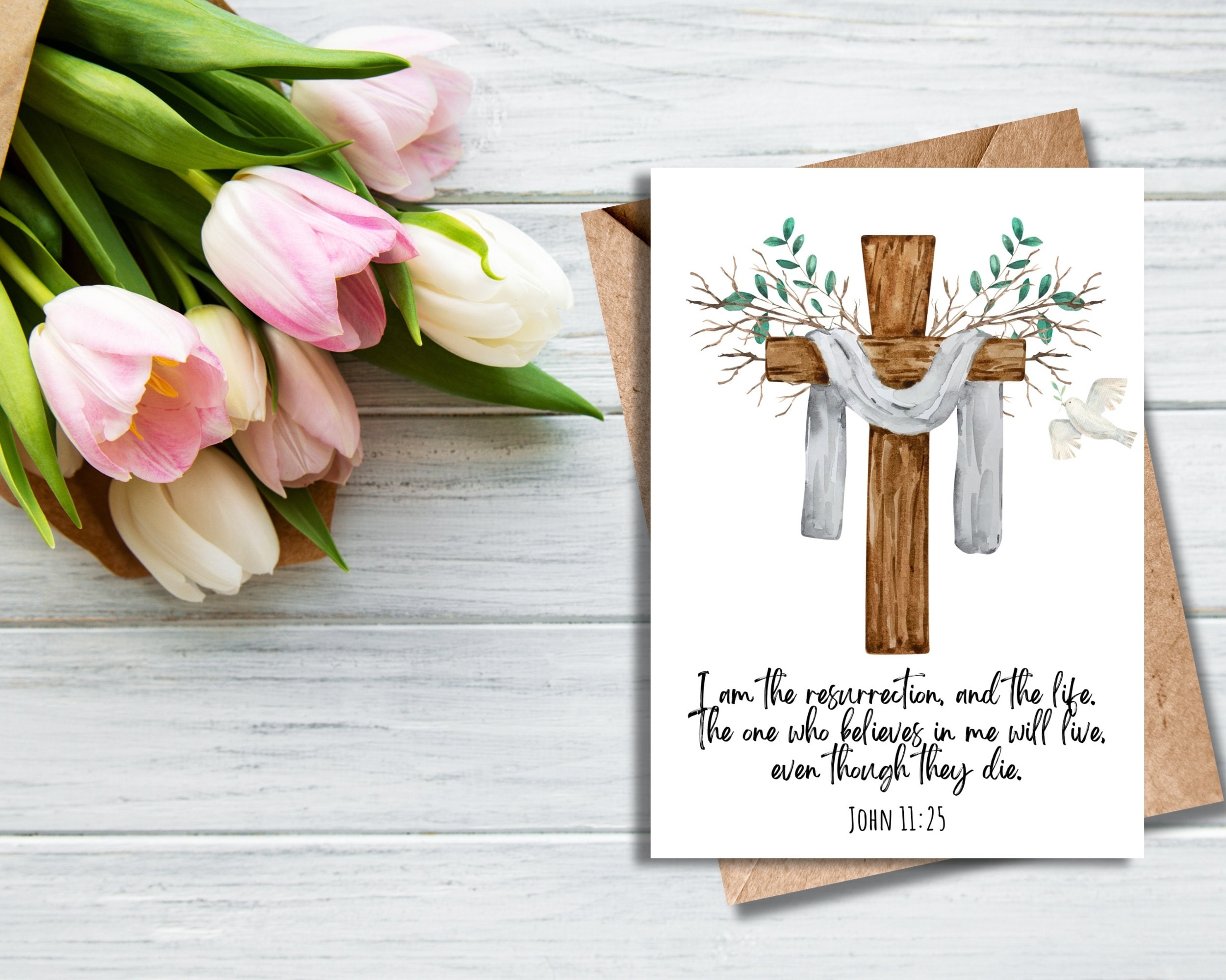 Religious Easter Card Printable Easter Cross Greeting Card Christian 
