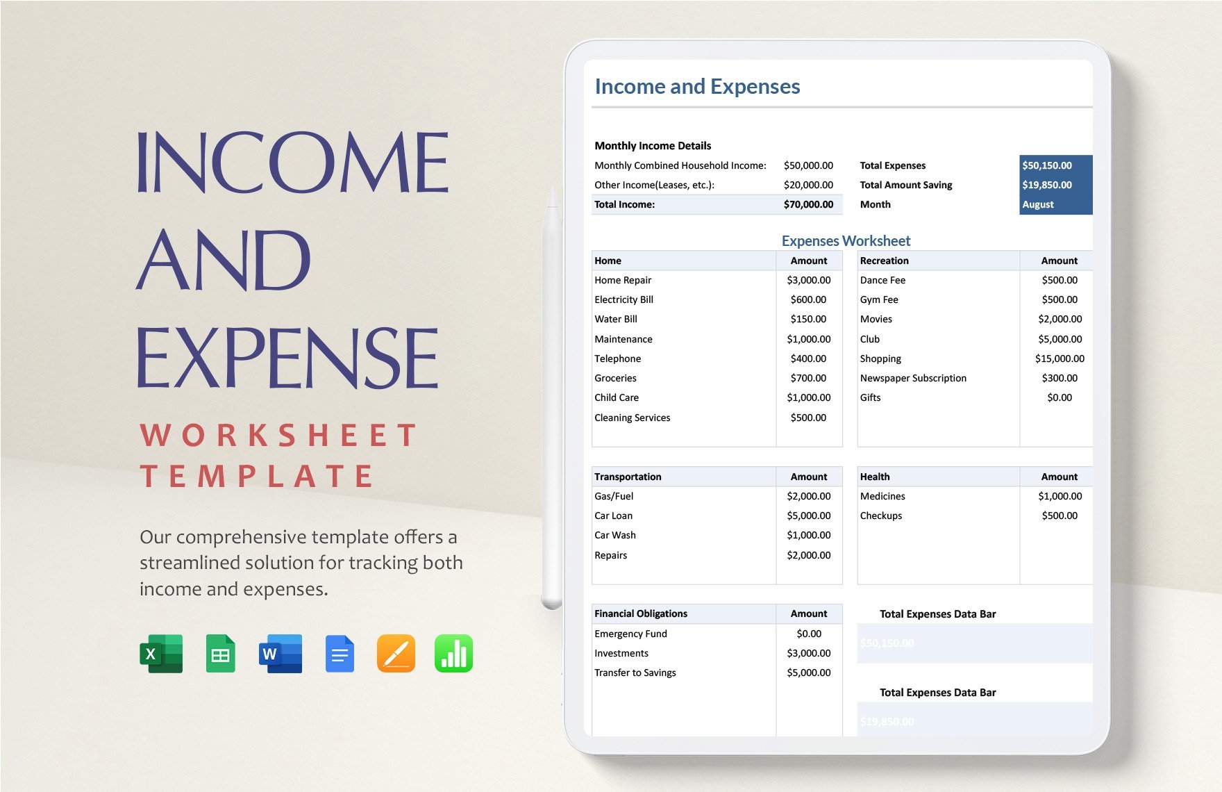 rental income worksheet