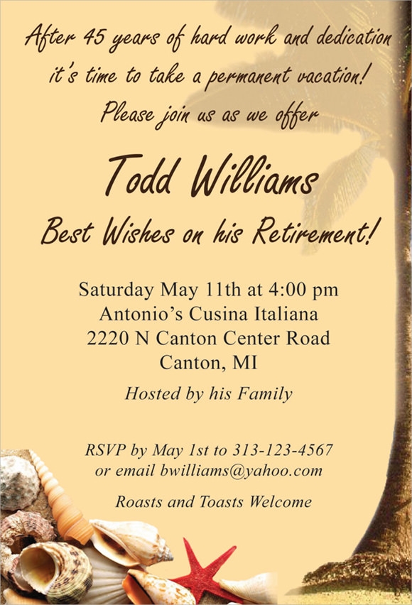 email retirement invitation template