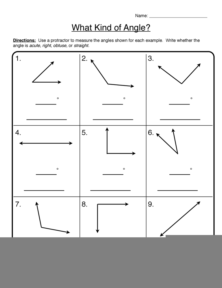 Right Angles Measurements Worksheet Angleworksheets