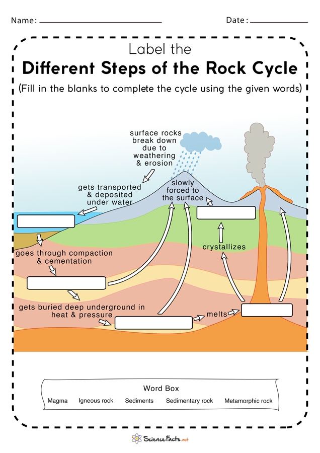 the rock cycle worksheet