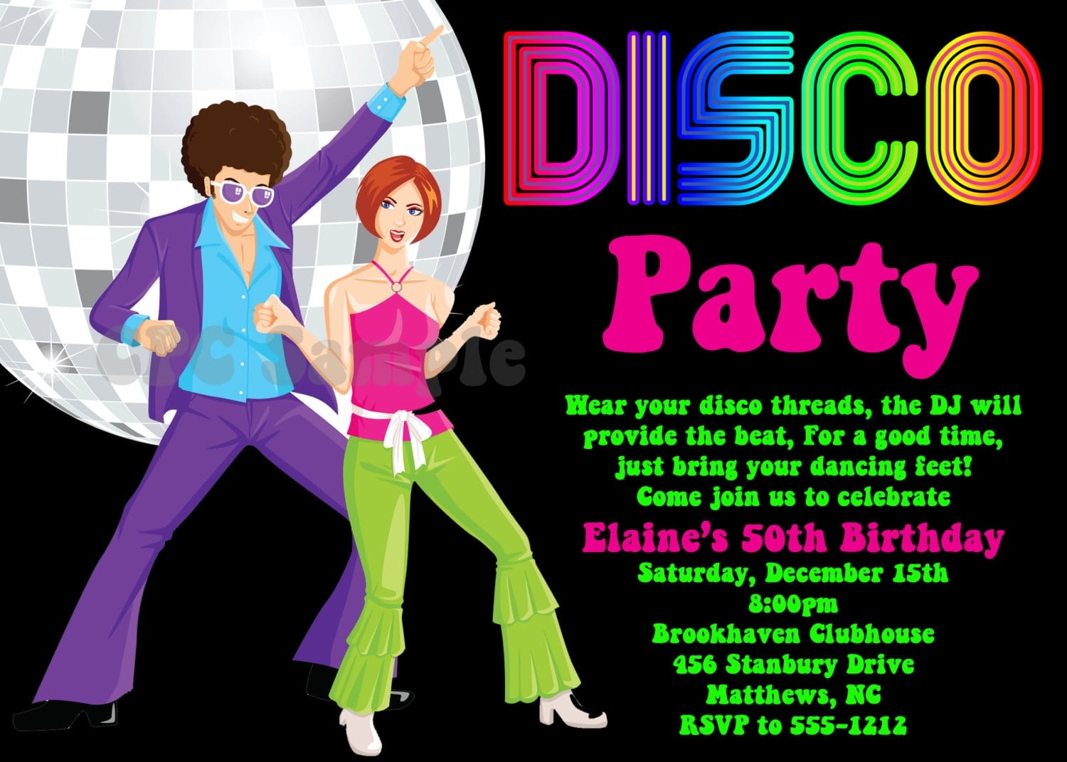Roller Disco Party Invitation Template