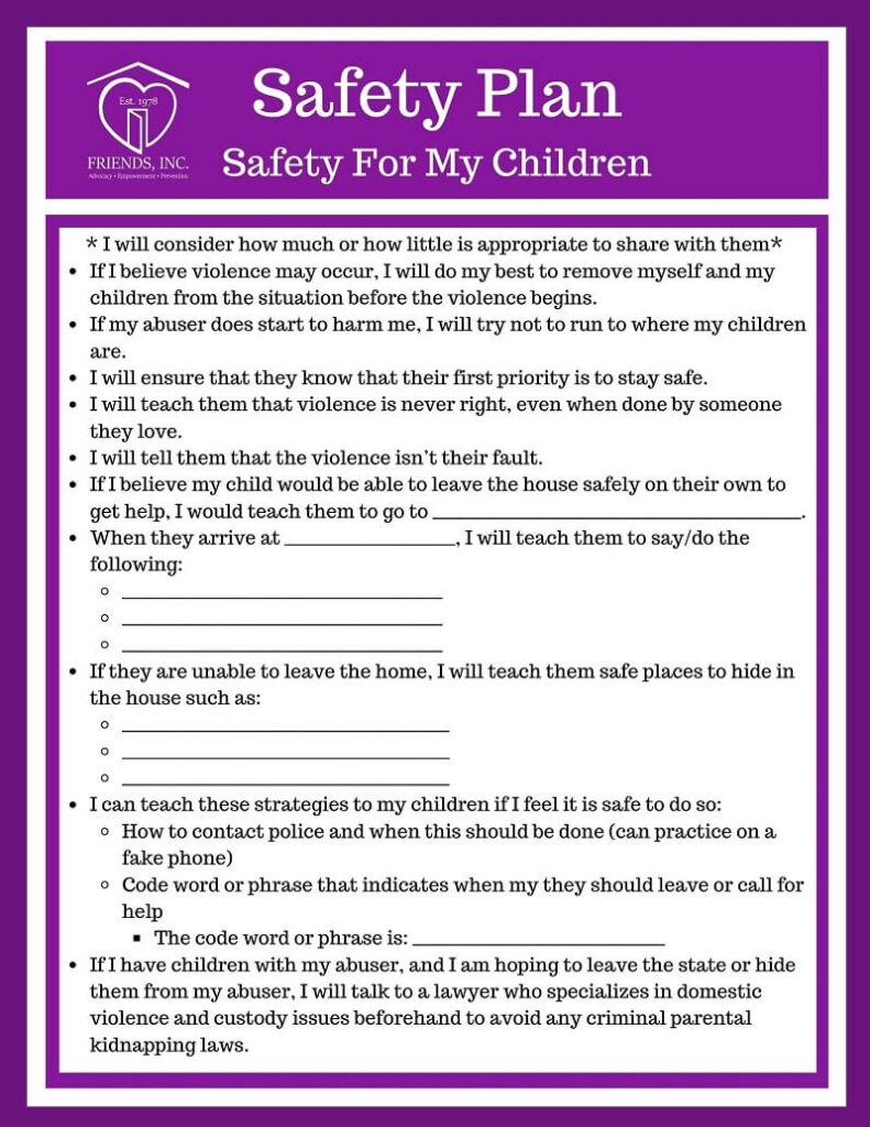 safety planning worksheet