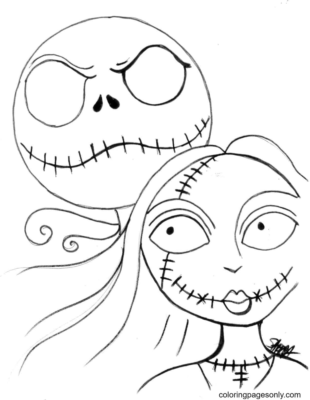 Sally And Jack Coloring Page Free Printable Coloring Pages
