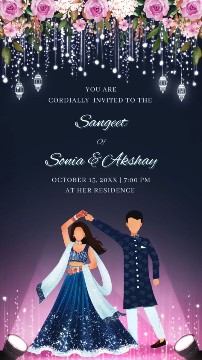 Sangeet Invitation Template Indian Wedding Invitations Whatsapp E 