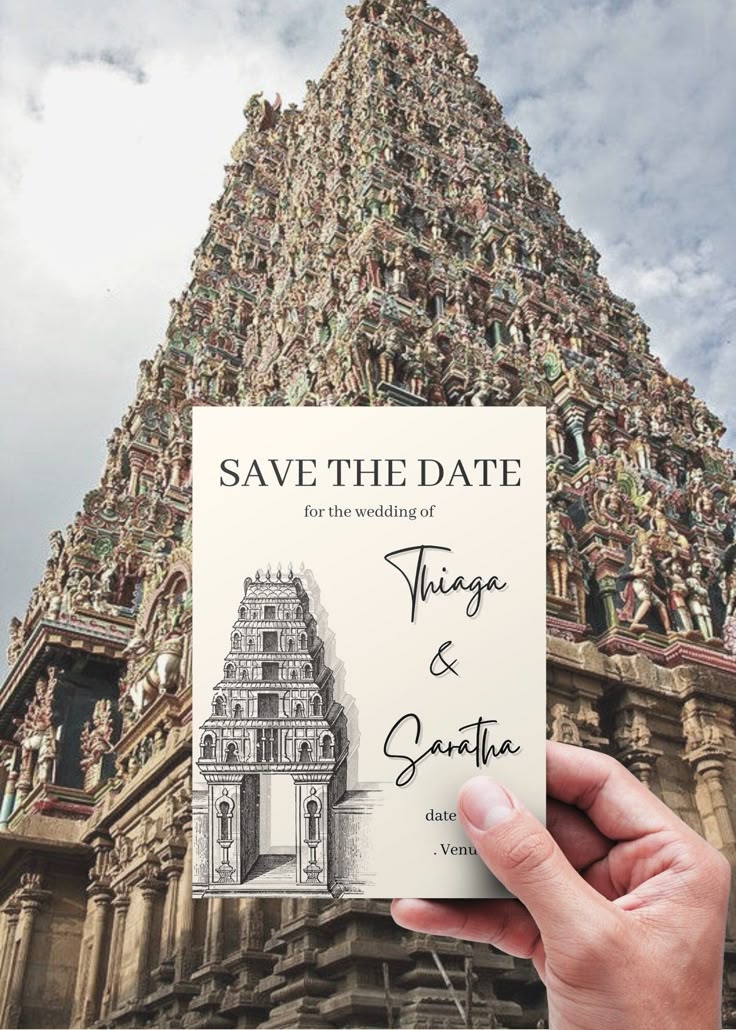 Save The Date Indian Wedding Template Editable Hindu Temple Wedding