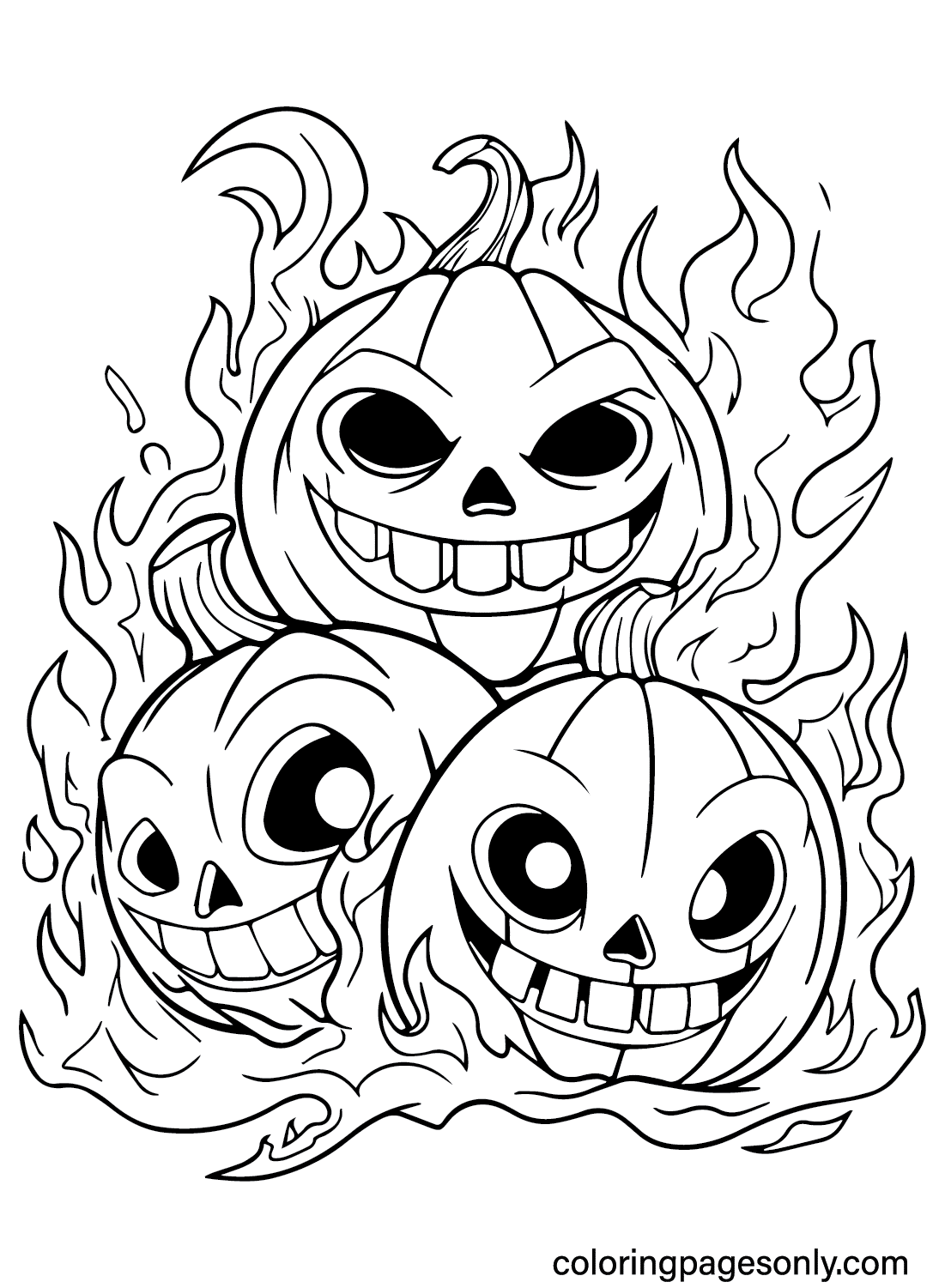 Scary Halloween Pumpkin Coloring Page Free Printable Coloring Pages