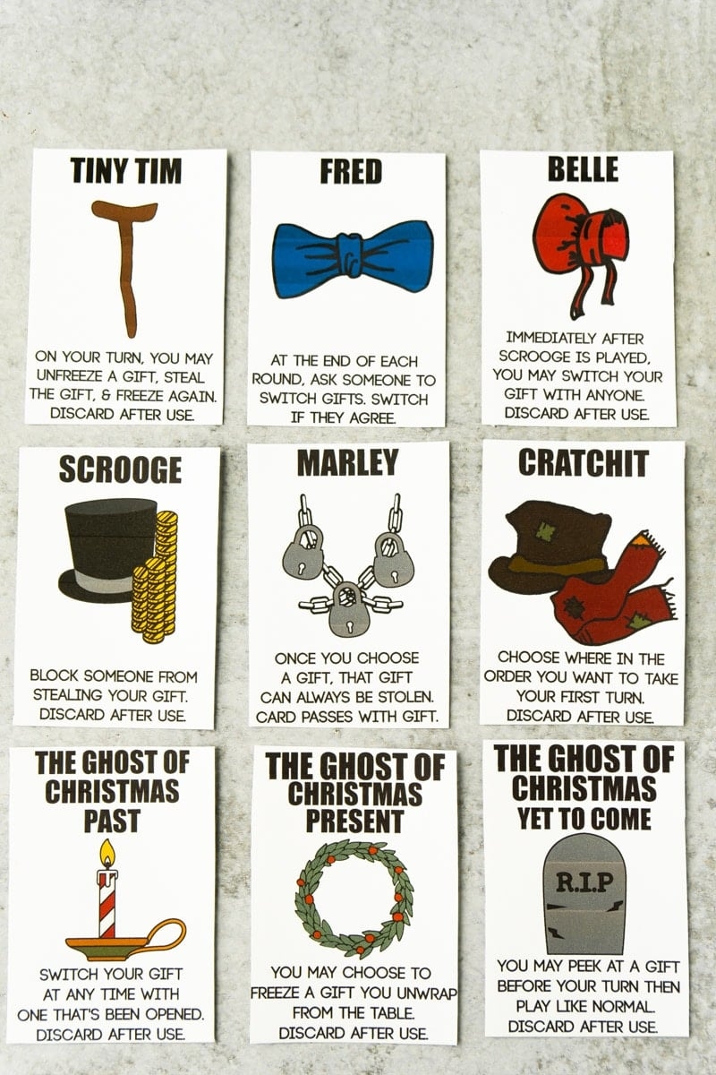 printable gift exchange cards