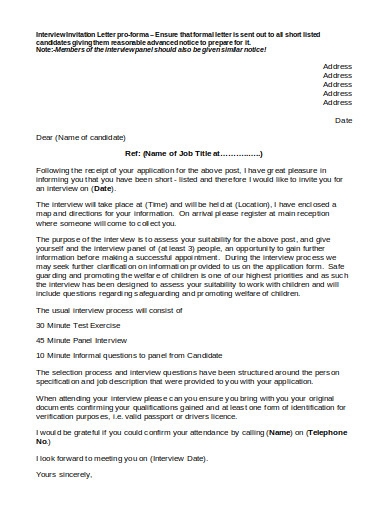 Second Interview Invitation Email To Candidate Template 
