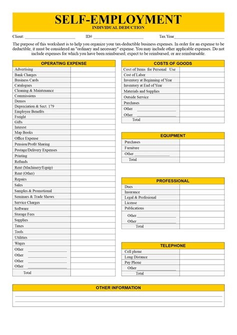 Self Employment Tax Worksheet Worksheets Library