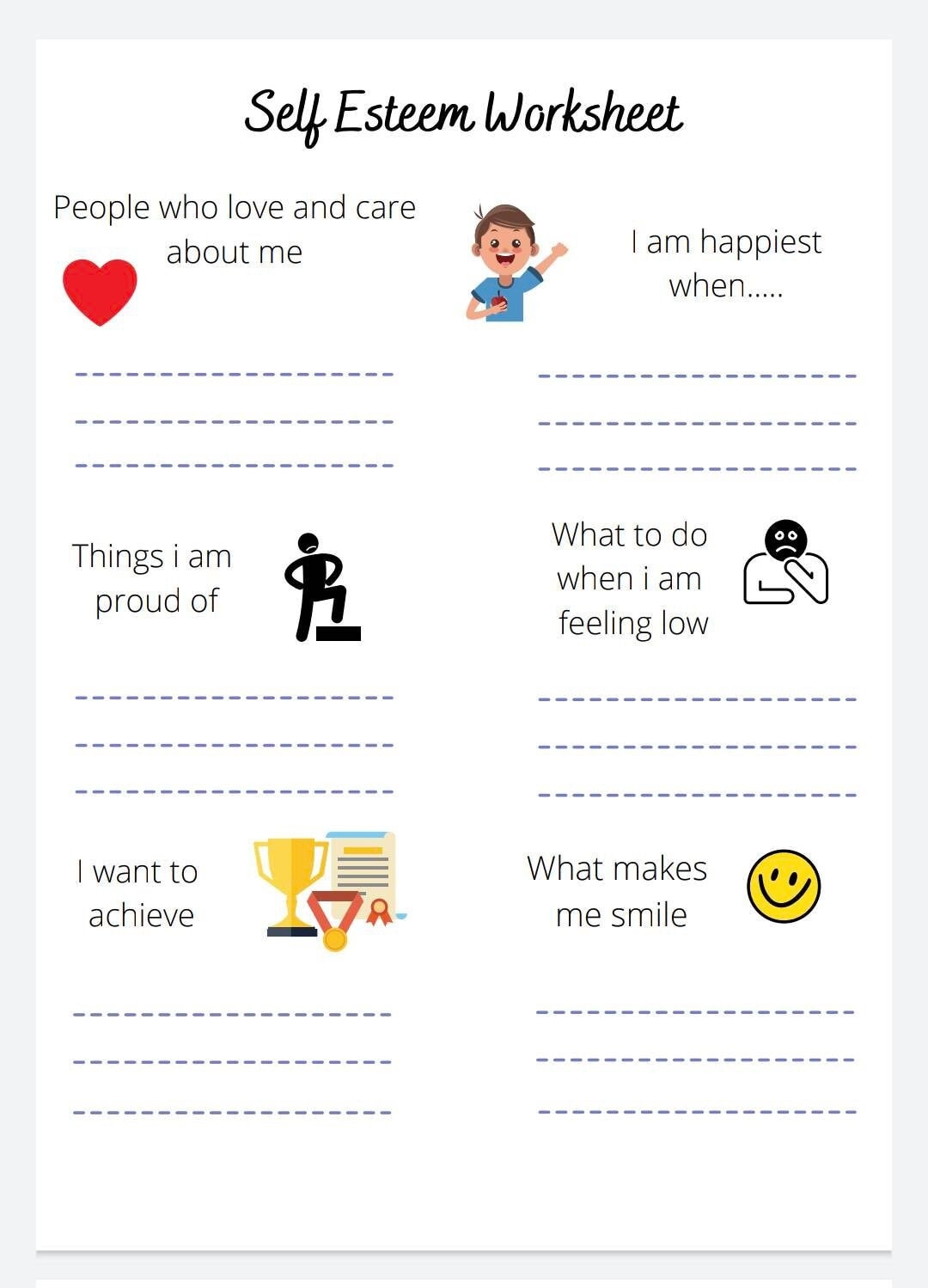 free printable self esteem activities for kids