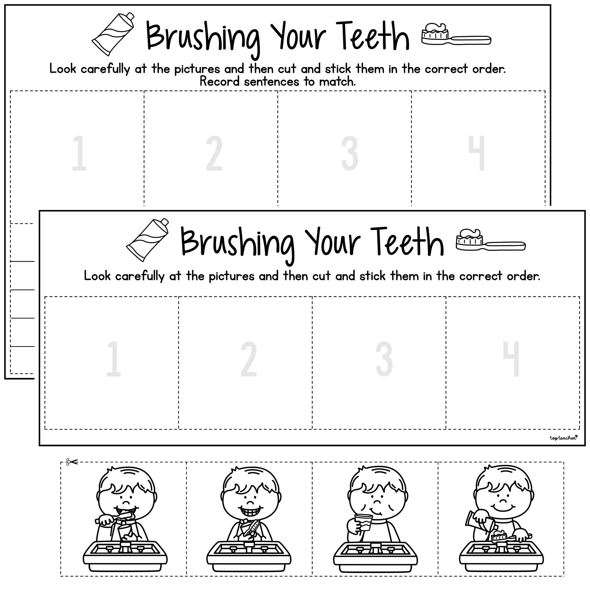 Sequencing Worksheets Brushing Your Teeth Top Teacher Worksheets 