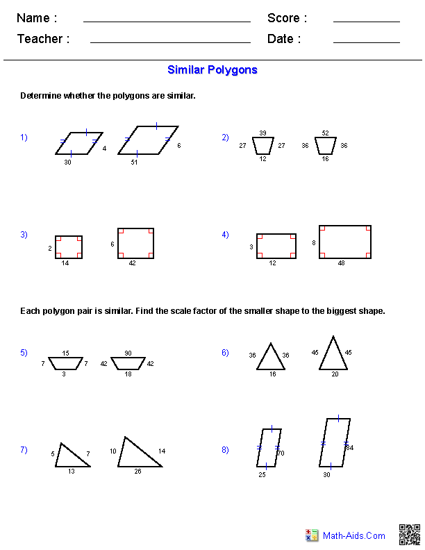 similar polygons worksheet