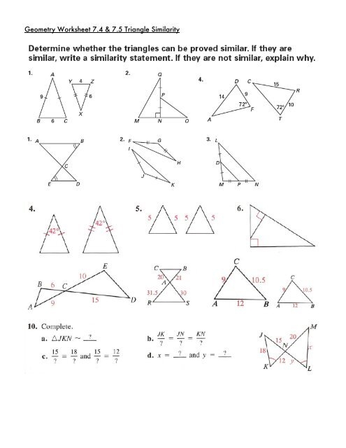 Similar Triangles Worksheet Pdf Kuta Thekidsworksheet