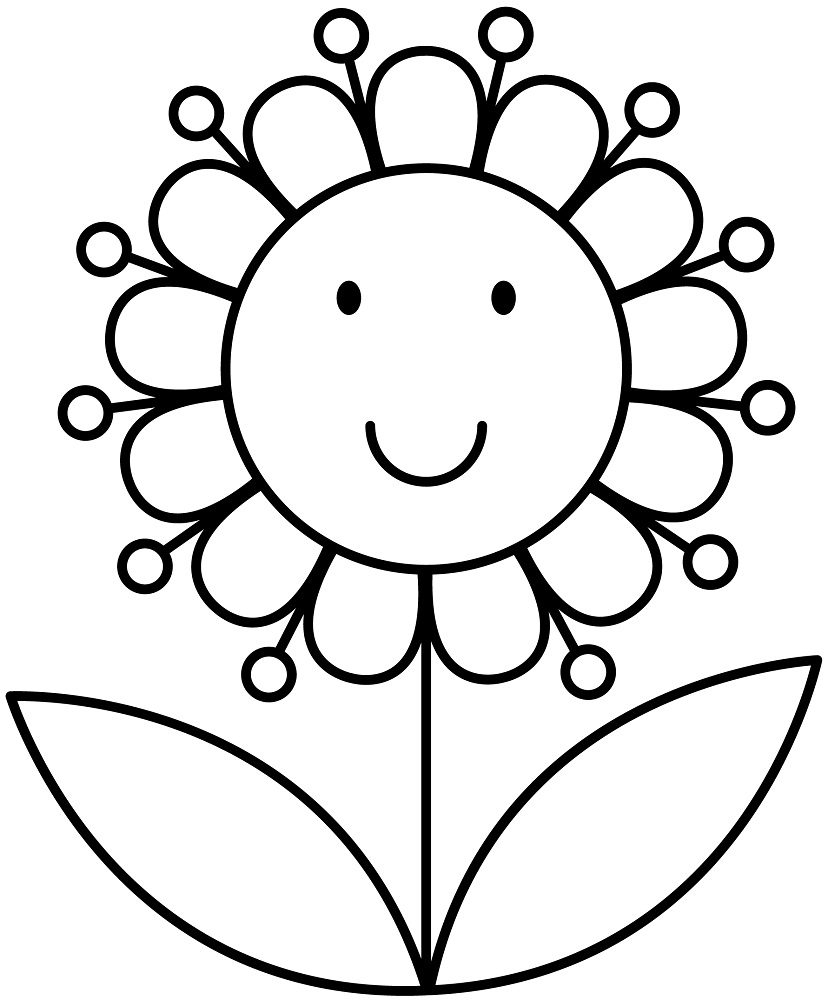 Simple Flower Coloring Pages Coloring Book 
