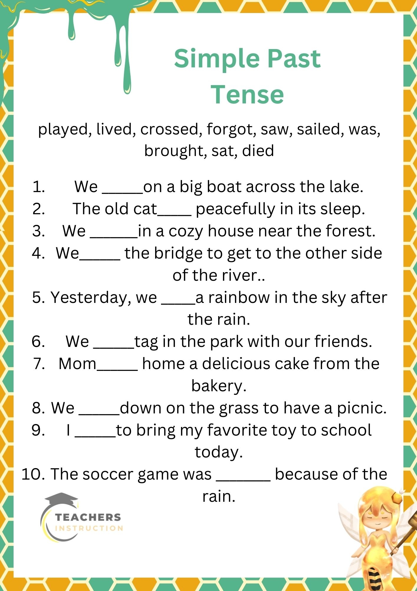 past tense worksheet