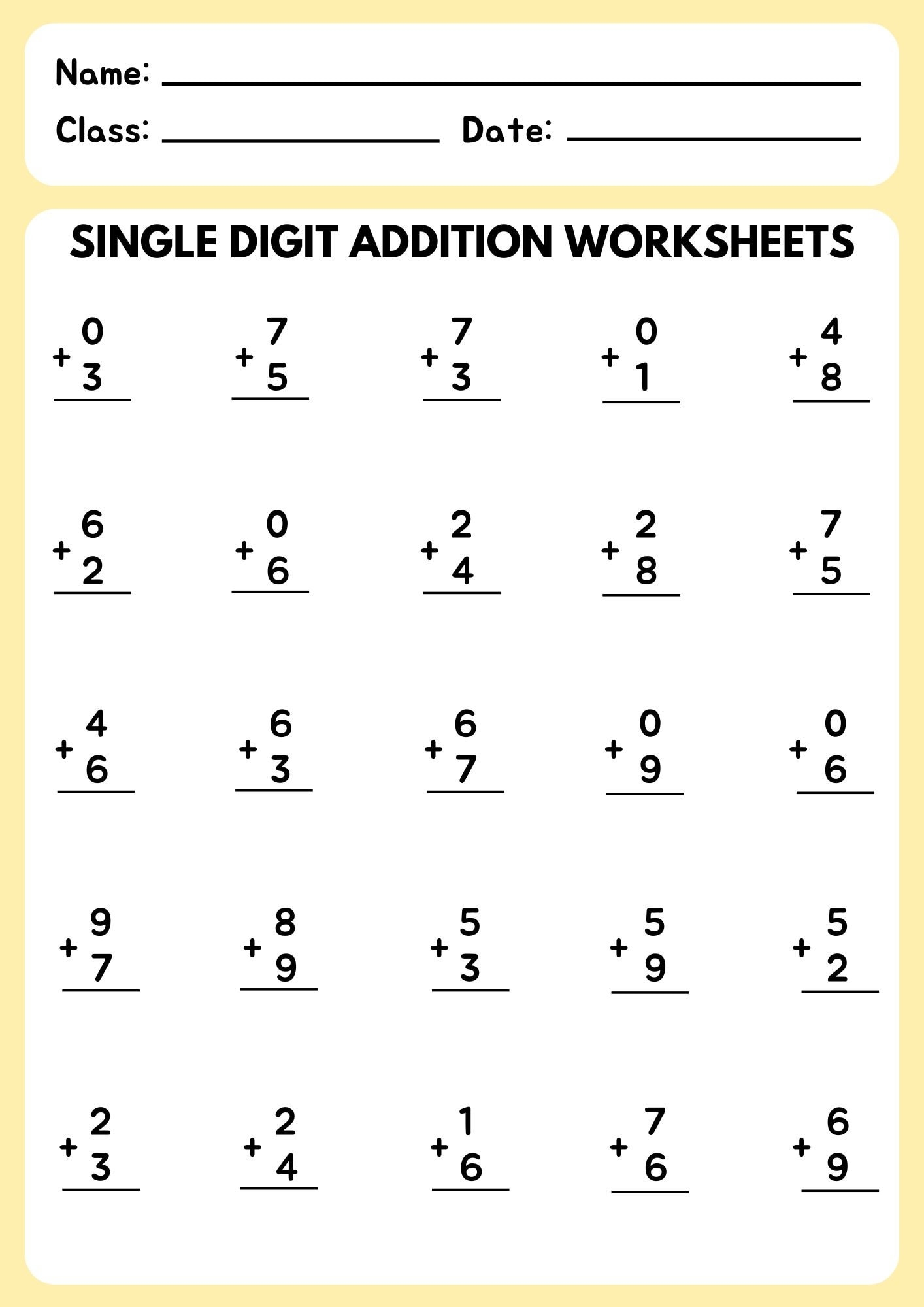 Single Digit Addition Worksheets Fall By Mrs Lovelace Worksheets 
