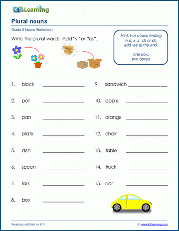 plural noun worksheets