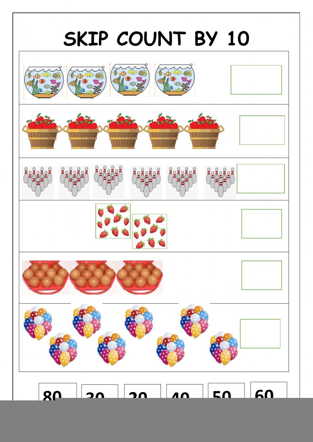 SKIP COUNT BY 10 Interactive Worksheet CountingWorksheets