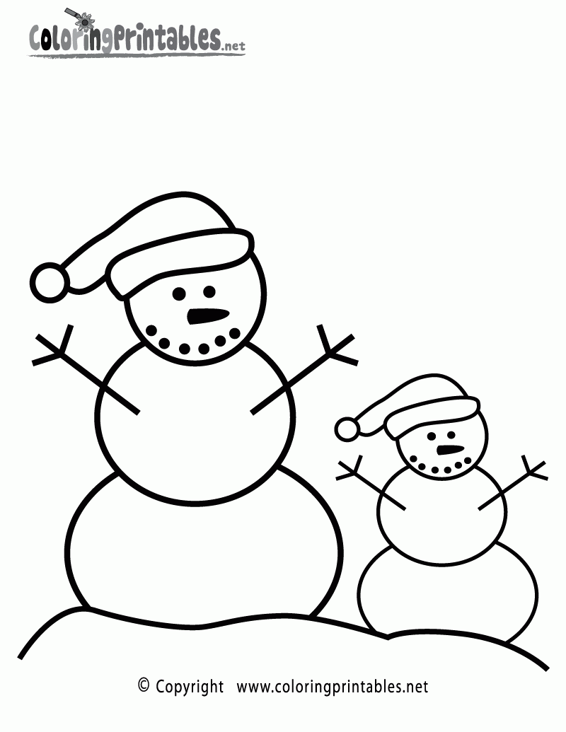 Snowmen Coloring Page A Free Seasonal Coloring Printable