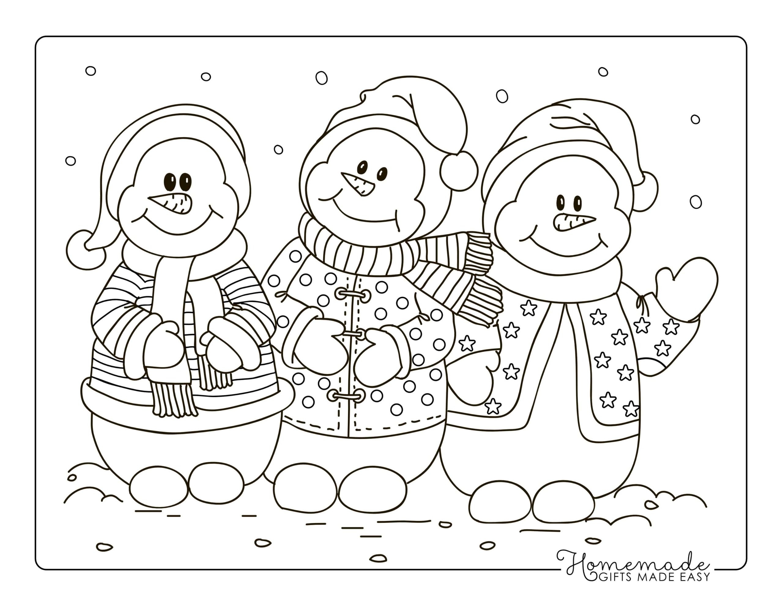 Snowmen Family Coloring Pages Coloring Pages