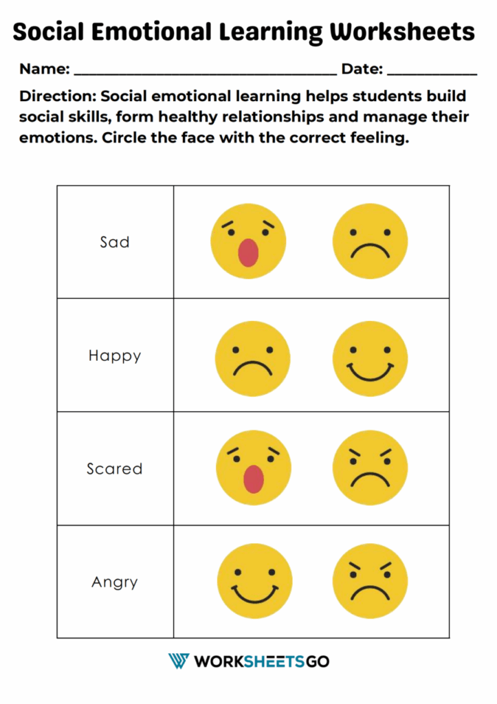 Social Emotional Learning Worksheets WorksheetsGO