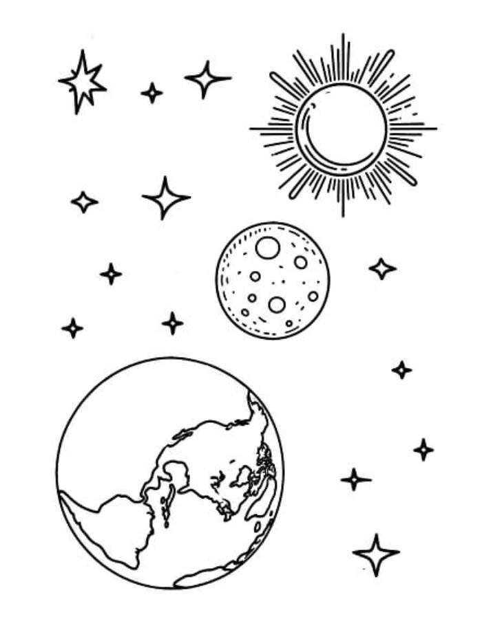 Solar Eclipse Coloring Pages Free Printable PDF