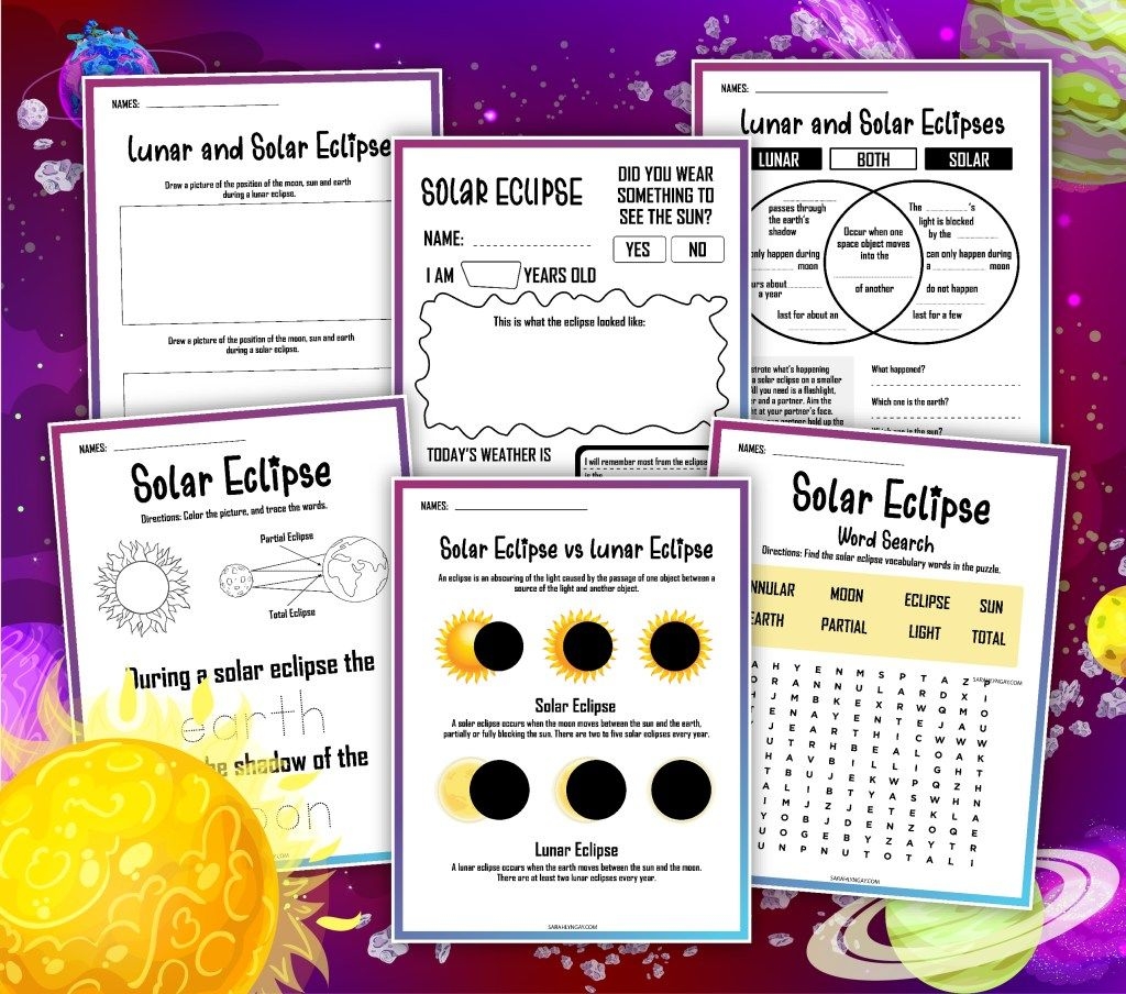 Solar Eclipse Worksheets And Activities For Kids