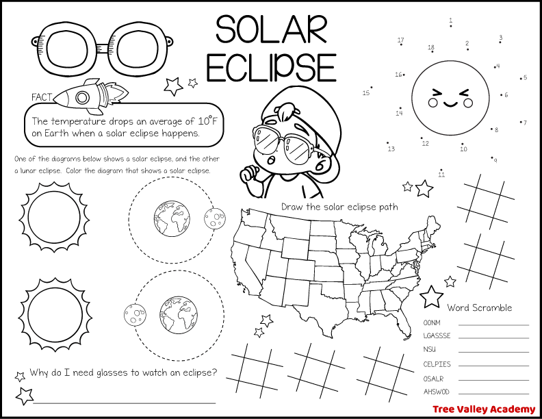 solar eclipse worksheets