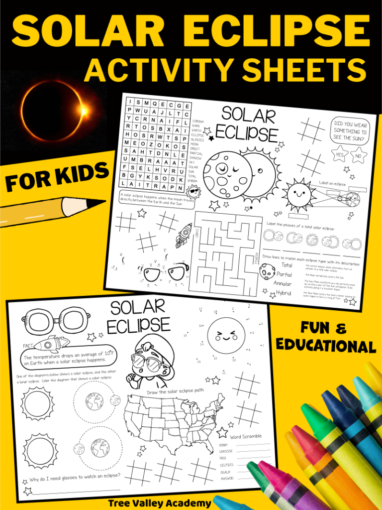 Solar Eclipse Worksheets Tree Valley Academy