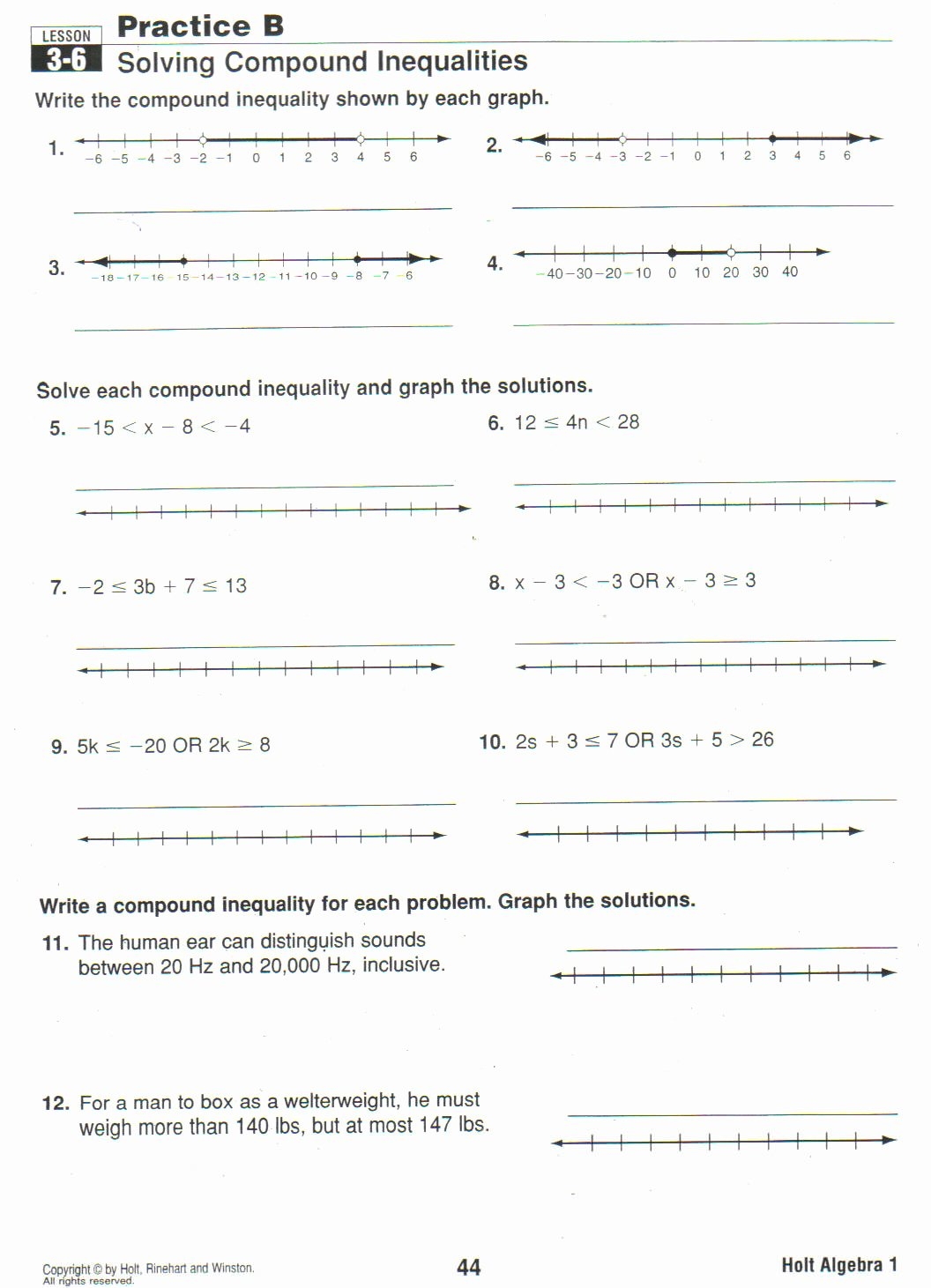 Solving Compound Inequalities Worksheet Awesome Learning Experience 