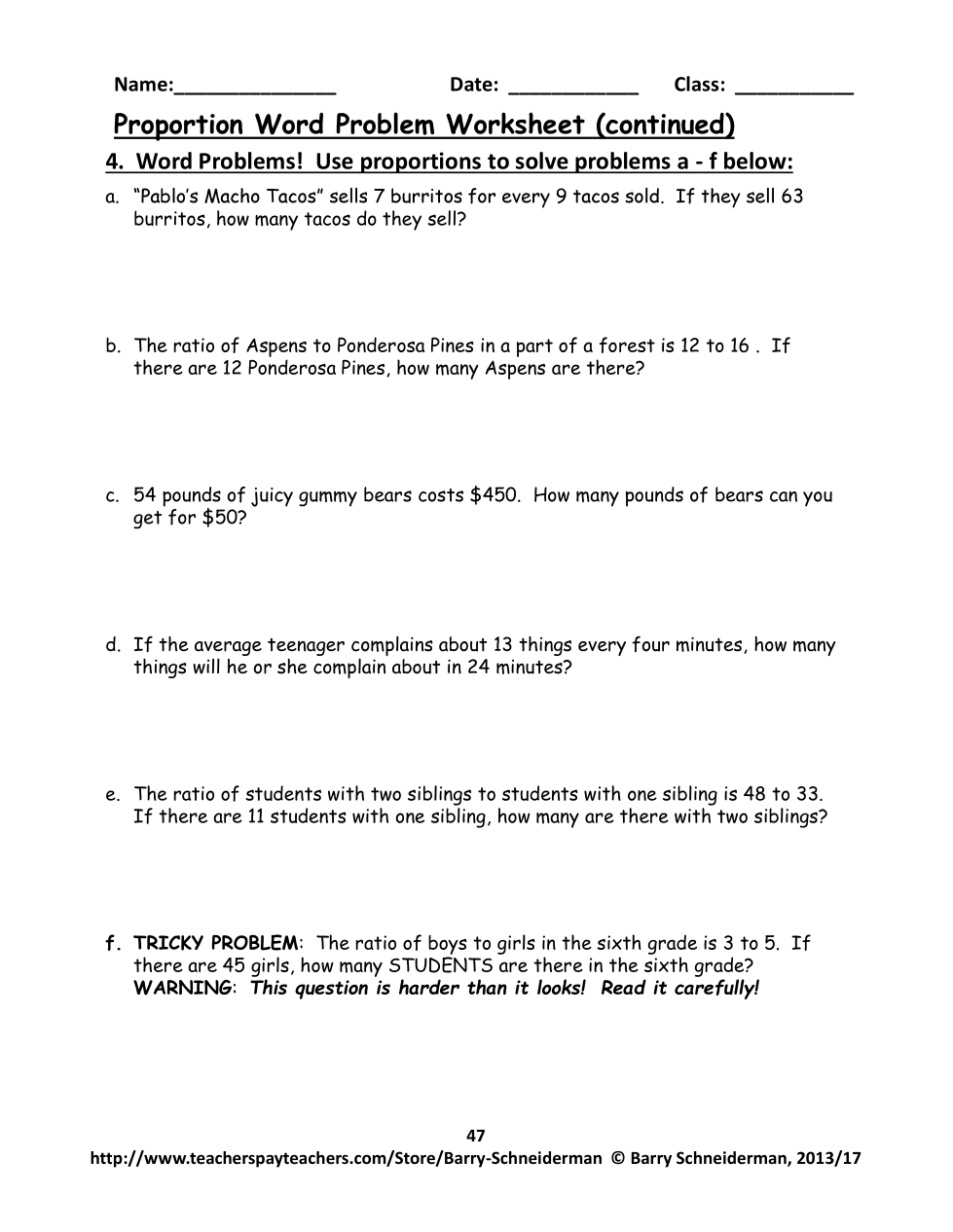 Solving Proportion Word Problems Worksheets set By Funsheets4math 