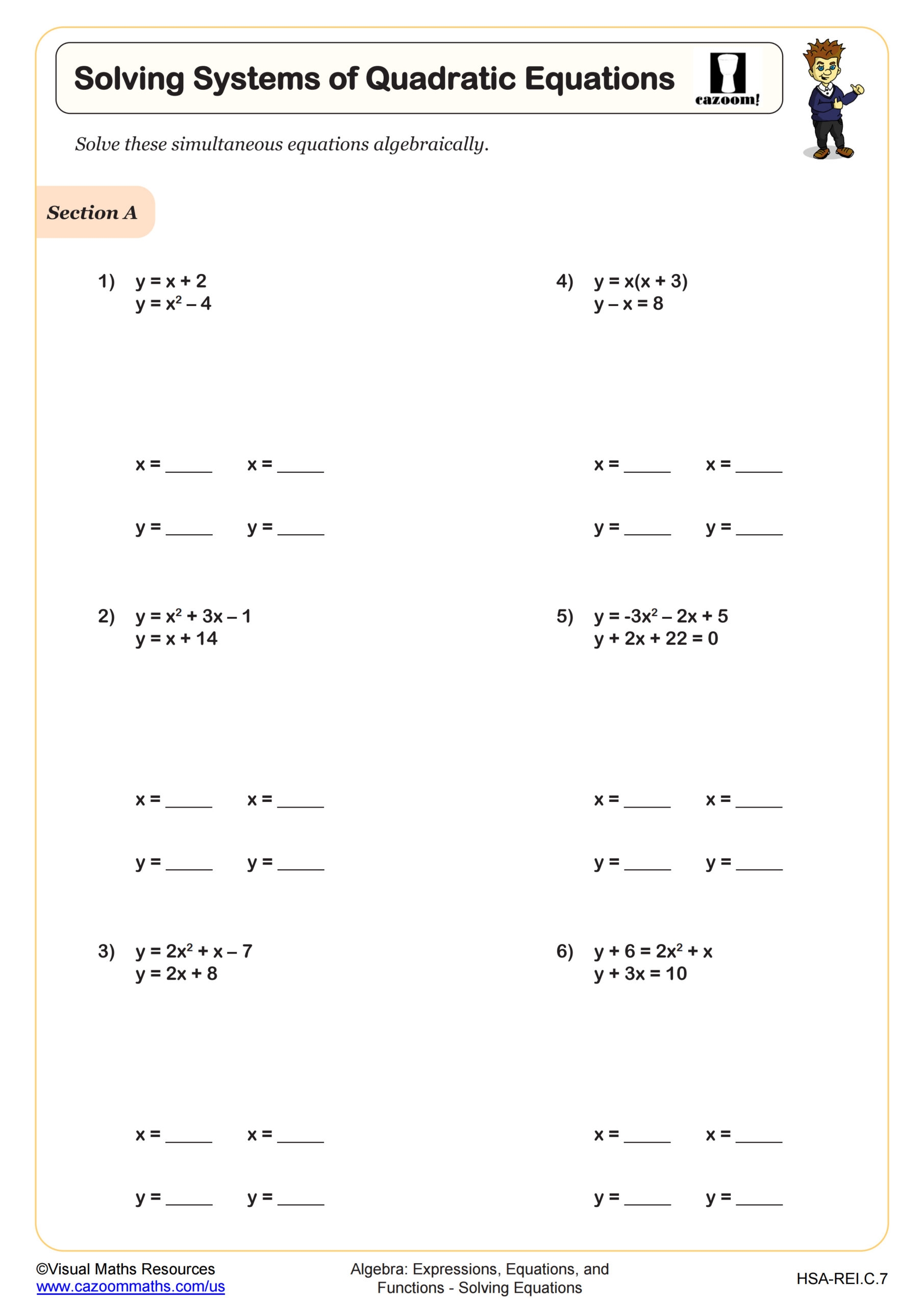 systems of linear equations worksheet