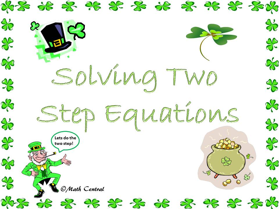 Solving Two Step Equations Worksheet
