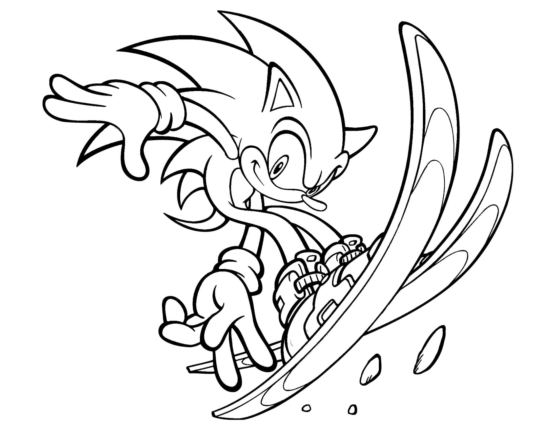 Sonic Goes Skiing Sonic Kids Coloring Pages