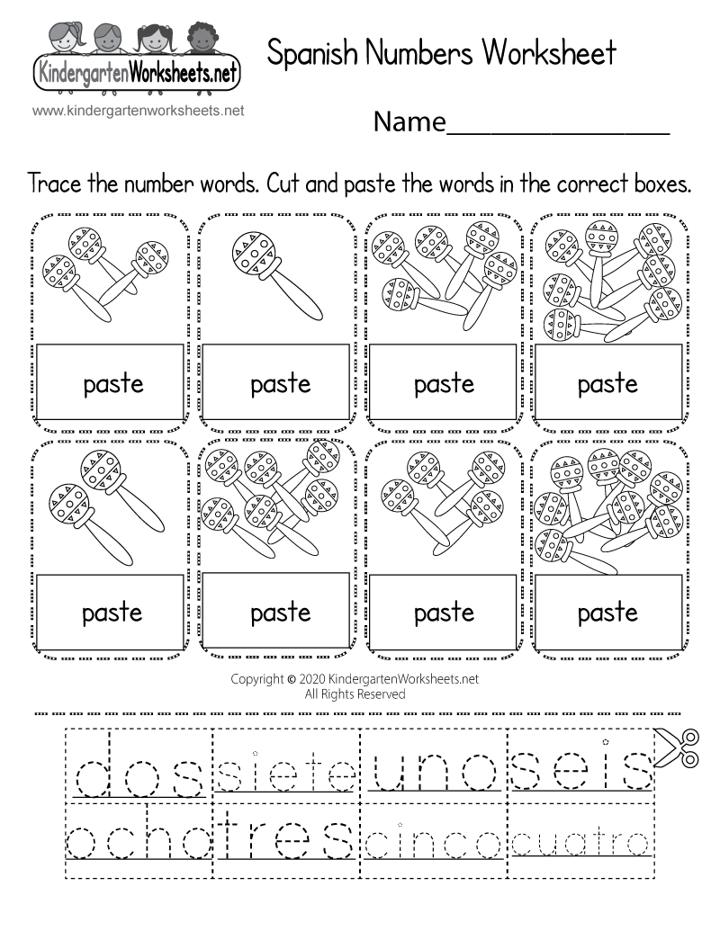 worksheet in spanish