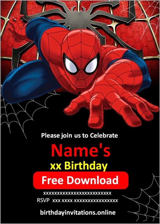 editable spiderman birthday invitations templates free