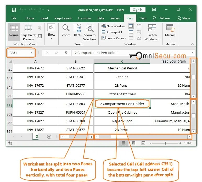 Split Worksheet Into Panes Excel Printable Word Searches