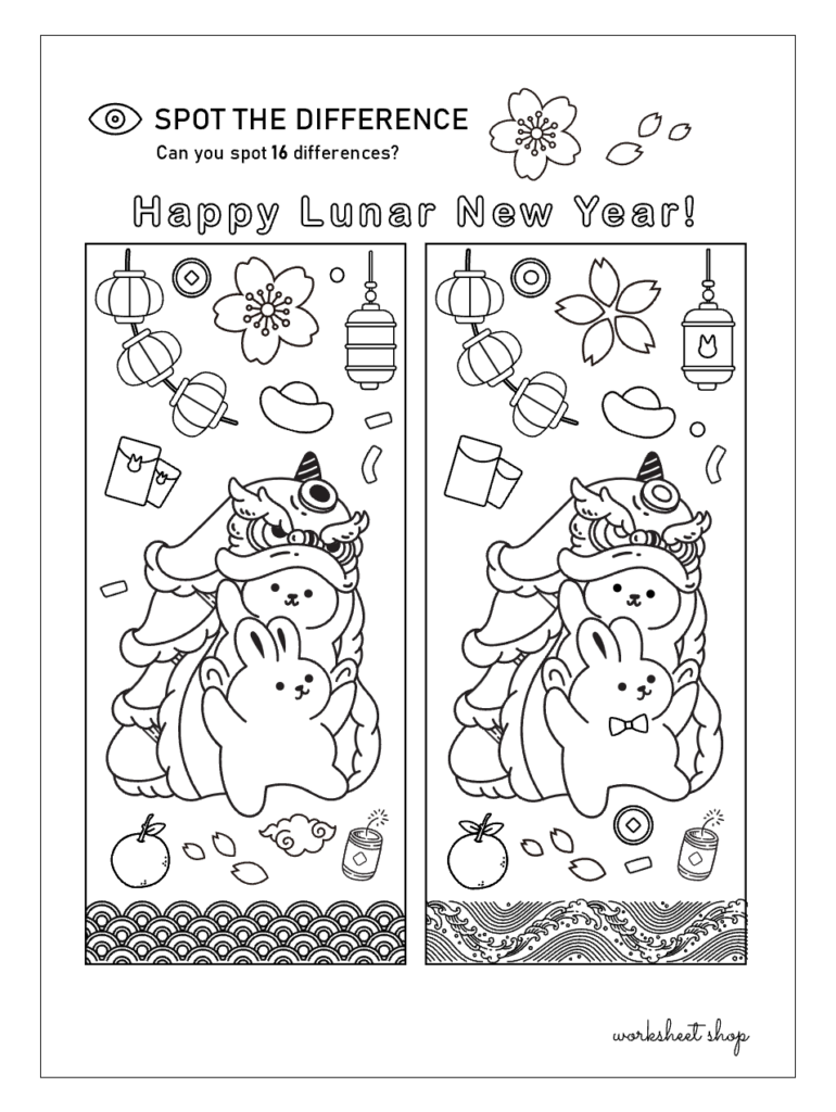 Spot The Difference Worksheet Shop