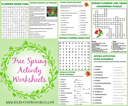 Spring activity worksheets