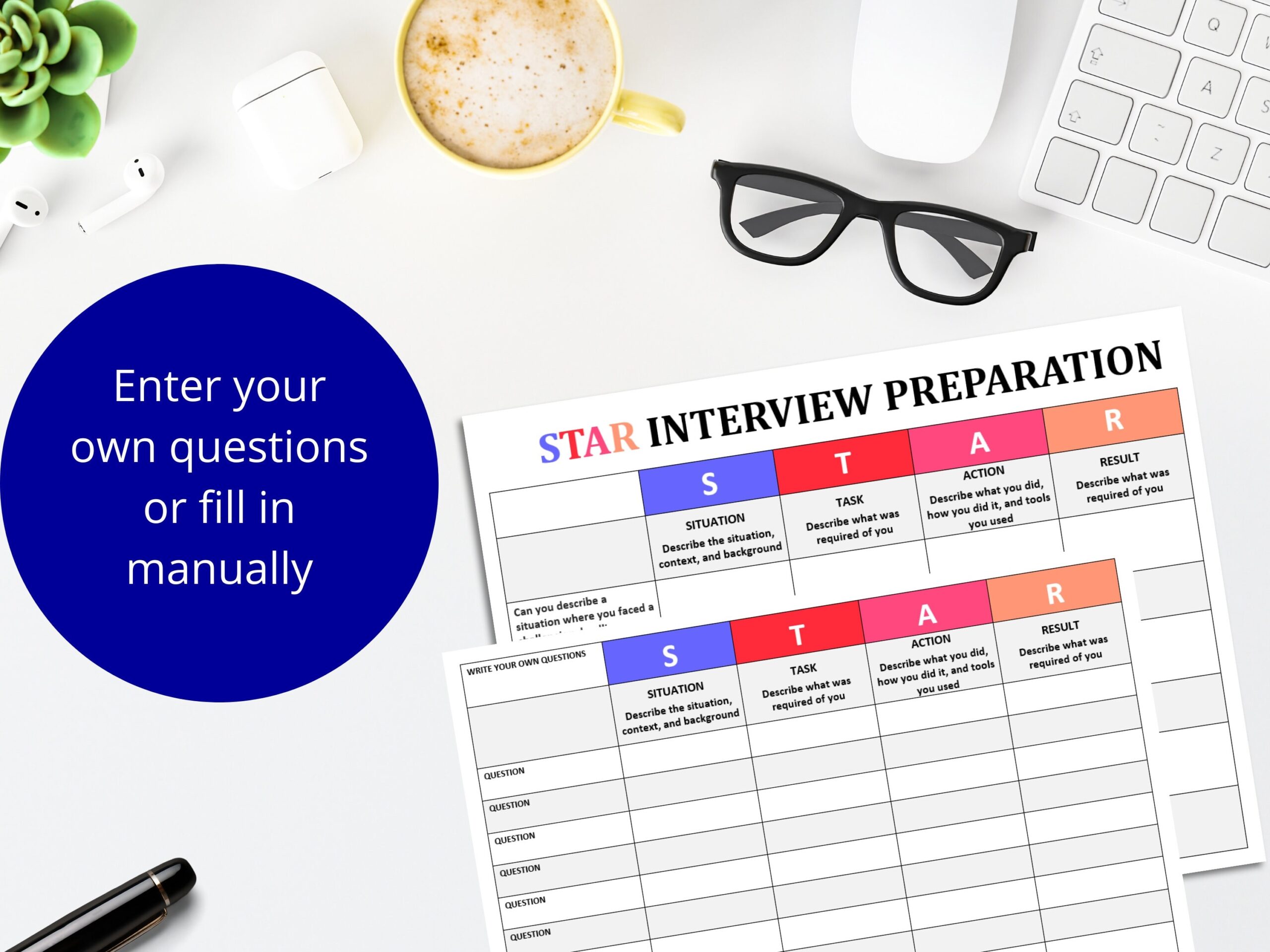 STAR Method Interview Worksheet Interview Preparation Behavioral 