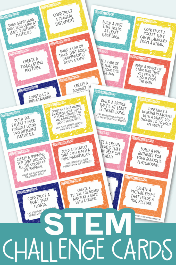 STEM Challenge Cards Free Printable Stem Challenges Stem Task