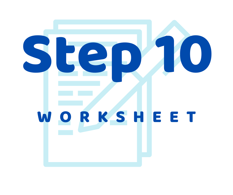 Step 10 AA Worksheet Alcoholics Anonymous Sober Speak Worksheets 