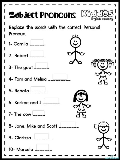 Subject Pronouns Activity Live Worksheets Worksheets Library