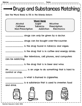 substance abuse worksheets