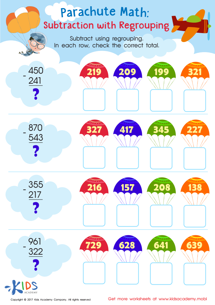 Subtraction Worksheets Dynamically Created Subtraction Worksheets