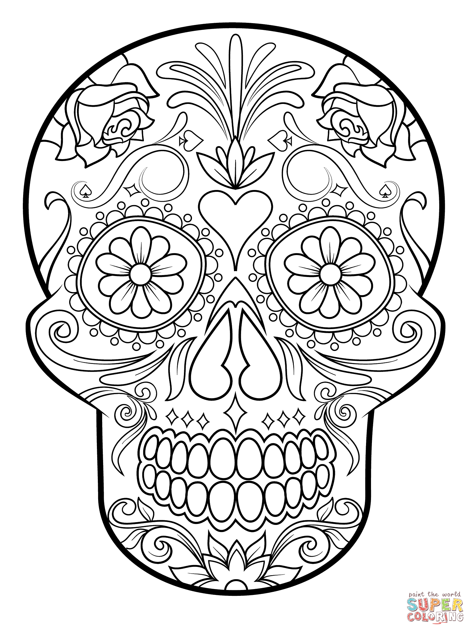 Sugar Skull Coloring Pages Coloring Home