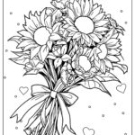 Sunflower Bouquet Coloring Page Free Printable Coloring Pages